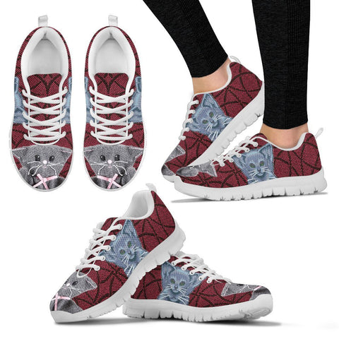 Russian Blue Christmas Running Shoes For Women- Free Shipping
