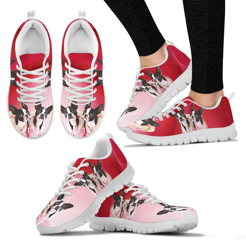 Valentine's Day Special Cute Boston Terrier On Red Print Running Shoes For Women- Free Shipping