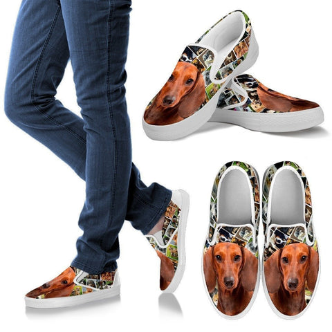 Amazing Dachshund Dog Print Slip Ons For Women-Express Shipping