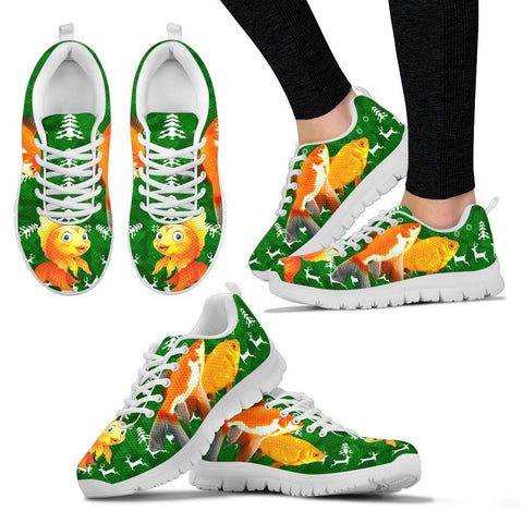 Amazing Goldfish Print Christmas Running Shoes For Women- Free Shipping