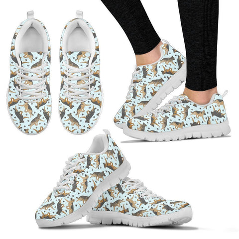 German Shepherd Pattern Print Sneakers For Women- Express Shipping