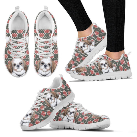 Shih Tzu Christmas Print Running Shoes For Women-Free Shipping