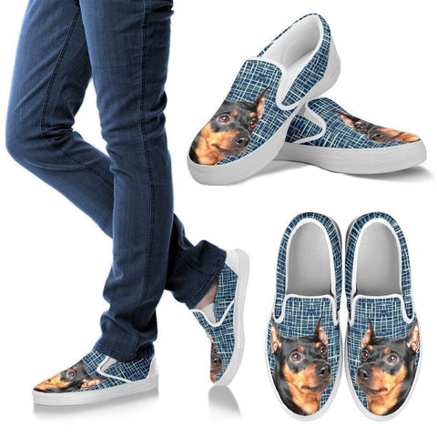 German Pinscher Dog Print Slip Ons For Women-Express Shipping