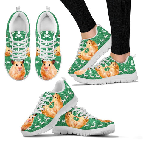 Golden Hamster(Syrian Hamster) Print Christmas Running Shoes For Women- Free Shipping