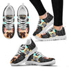 French Bulldog On Black-Women's Running Shoes-Free Shipping