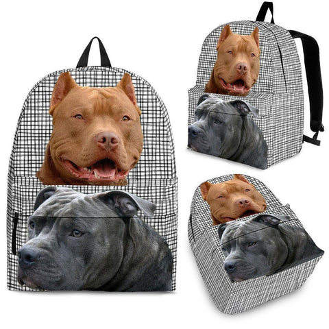 Pitbull Dog Print Backpack-Express Shipping