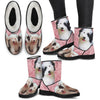 Cute Old English Sheepdog Print Faux Fur Boots For Women- Free Shipping