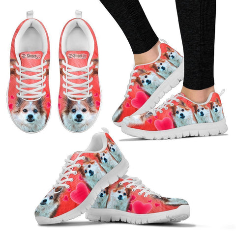 Customized Dog On Red Print Running Shoes For Women-Designed By Sandy Hunter-Express Shipping