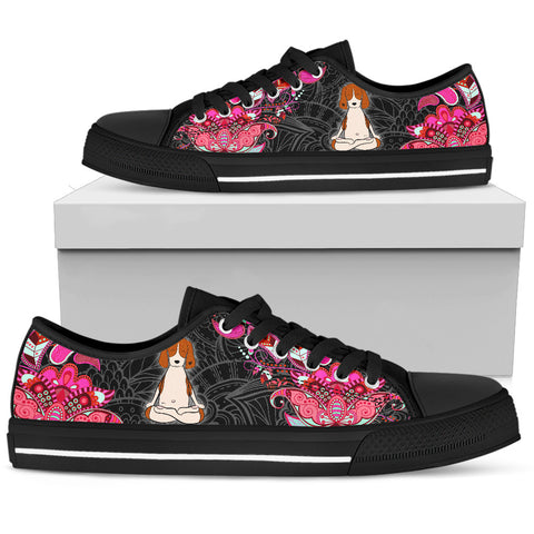 Beagle Meditation Women's Low Top Shoe - Black