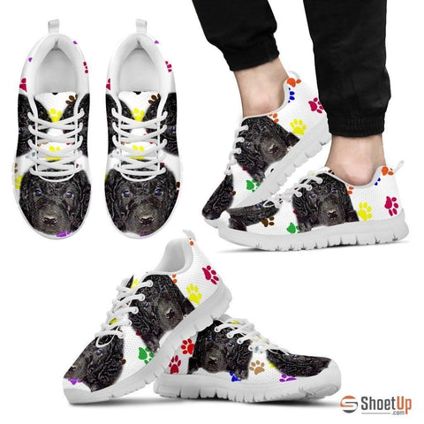 Curly Coated Retriever Dog (White/Black) Running Shoes For Men-Free Shipping