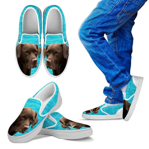 Labrador Retriever (Chocolate) Print-Slip Ons For Kids-Express Shipping