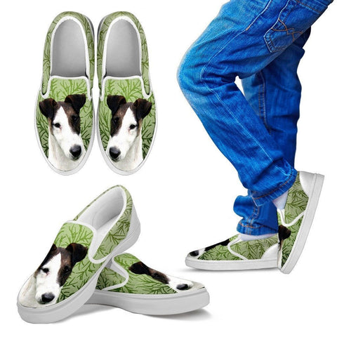 Smooth Fox Terrier Dog Print Slip Ons For Kids-Express Shipping