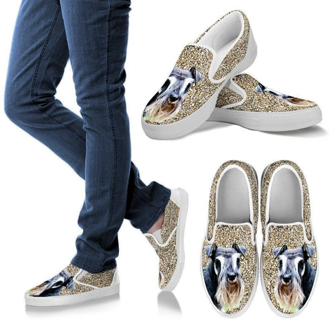 Schnauzer Dog Print Slip Ons For Women-Express Shipping