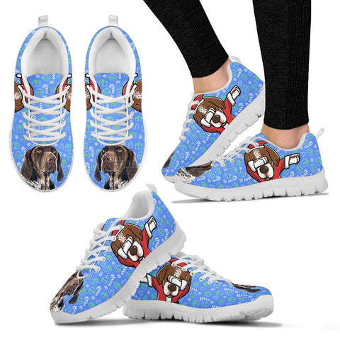 German Shorthaired Pointer Dog Print Christmas Running Shoes For Women- Free Shipping