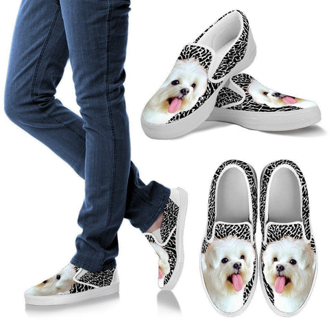 Maltese Print-Slip Ons For Women-Express Shipping