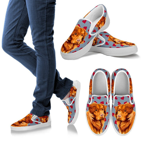 Valentine's Day Special-Nova Scotia Duck Tolling Retriever Print Slip Ons For Women- Free Shipping