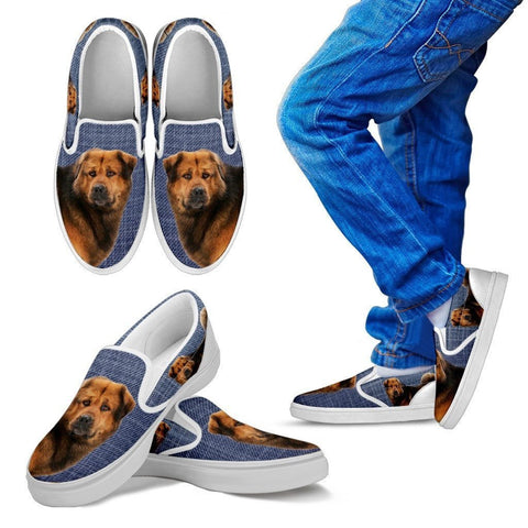 Tibetan Mastiff Dog Print Slip Ons For Kids-Express Shipping