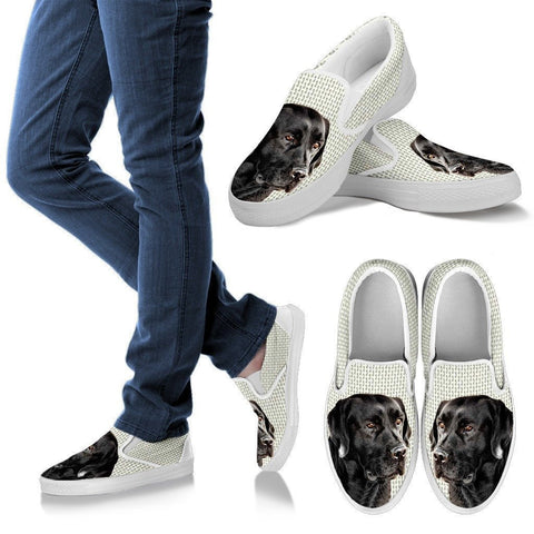 Black Labrador Print Slip Ons For Women-Express Shipping