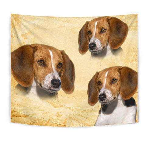 American Foxhound On Yellow Print Tapestry-Free Shipping