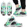Siberian Husky Paws Print (Black/White) Running Shoes For Men-Free Shipping Limited Edition