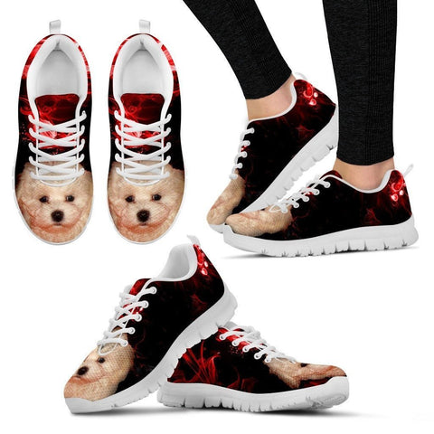 Bolognese Puppy Print Running Shoe For Women- Free Shipping