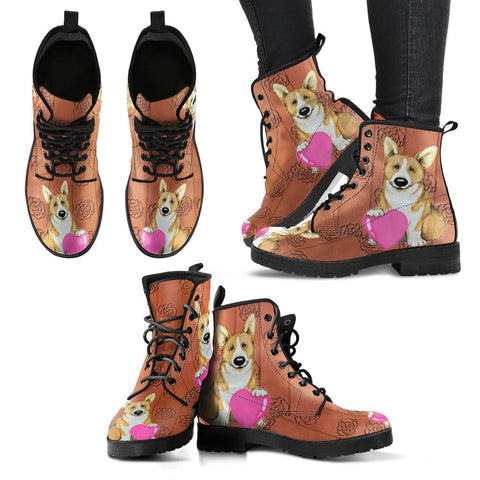 Valentine's Day Special-Pembroke Welsh Corgi Dog Print Boots For Women-Free Shipping