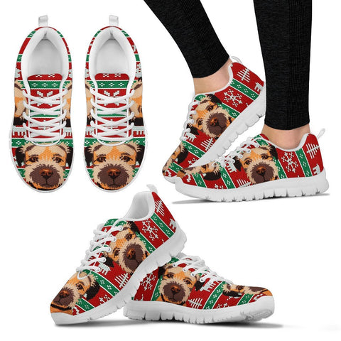Border Terrier Christmas Running Shoes For Women- Free Shipping