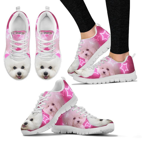 Bichone Frise On Pink Print Running Shoes For Women- Free Shipping
