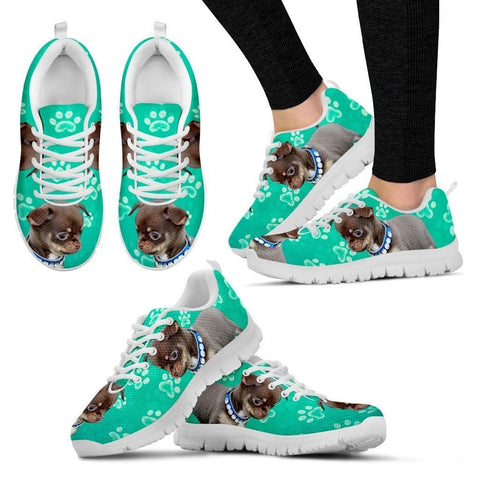 Paws Print Chihuahua (Black/White) Running Shoes For Women-Express Delivery