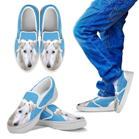 Borzoi Dog Print Slip Ons For Kids-Express Shipping