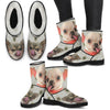 Cute Chihuahua Print Faux Fur Boots For Women-Free Shipping