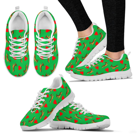 Dachshund Lovers Women's Sneakers - Green