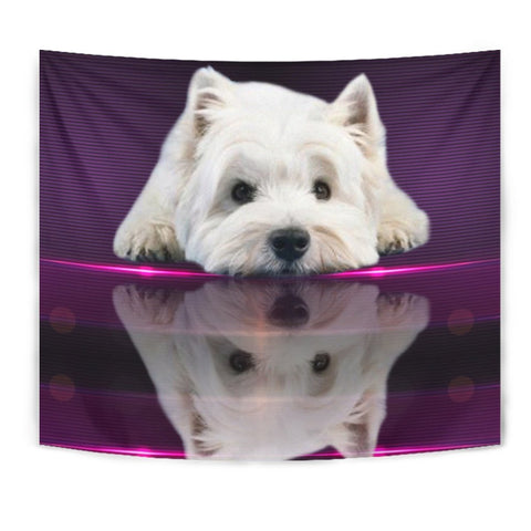 Cute West Highland White Terrier (Westie) Dog Print Tapestry-Free Shipping