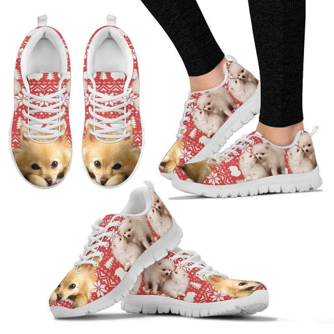Pomeranian Dog Christmas Shoes For Women- Free Shipping