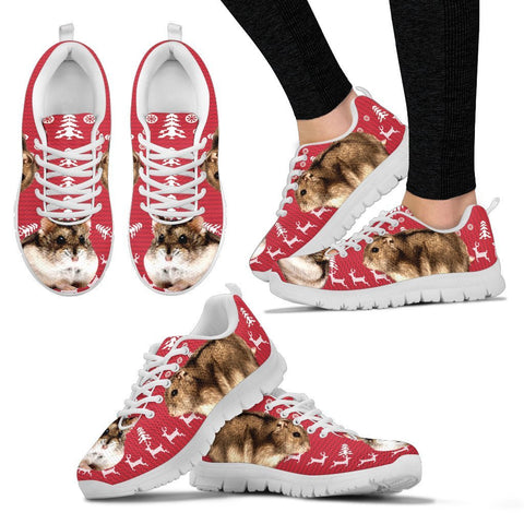 Campbell's Dwarf Hamster Print Christmas Running Shoes For Women- Free Shipping