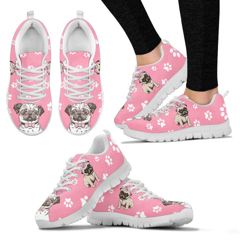 Pug Dog Women's Sneakers - Pink