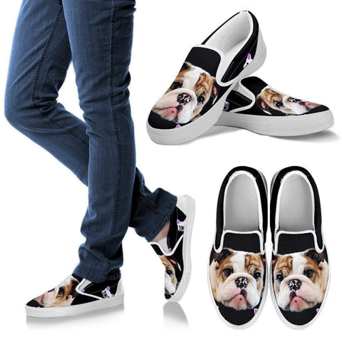 Bull Dog Print Slip Ons For Women- Express Shipping