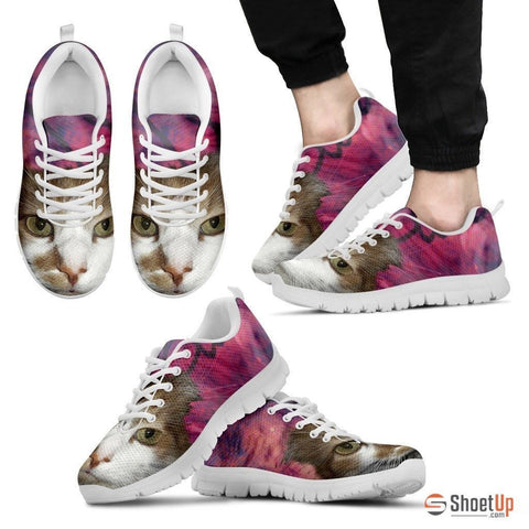 Cat Print Pink Running Shoe Men- Free Shipping