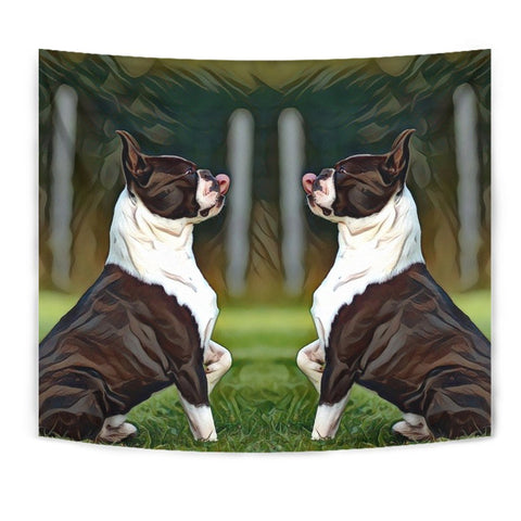 Amazing Boston Terrier Dog Art Print Tapestry-Free Shipping