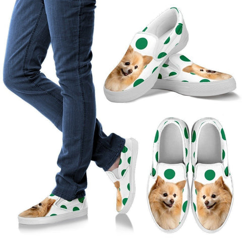 Pomeranian Dots Print Slip Ons For Women-Express Shipping