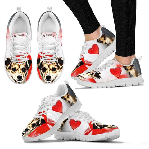 Cartoonize Dog Print Running Shoes For Women- Design By Sandy Hunter-Express Shipping