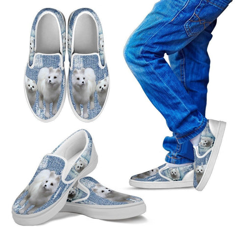 Cute Samoyed Dog Print Slip Ons For Kids-Express Shipping