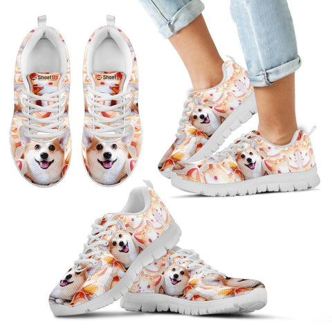 Pembroke Welsh Corgi Happy Halloween Print Running Shoes For Kids/Women-Free Shipping