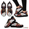 Japanese Bobtail Cat Print (White/Black) Running Shoes For Women-Free Shipping