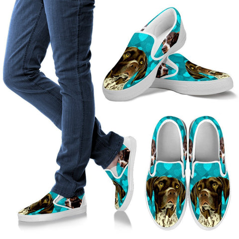 Valentine's Day Special-German Shorthaired Pointer Print Slip Ons For Women- Free Shipping