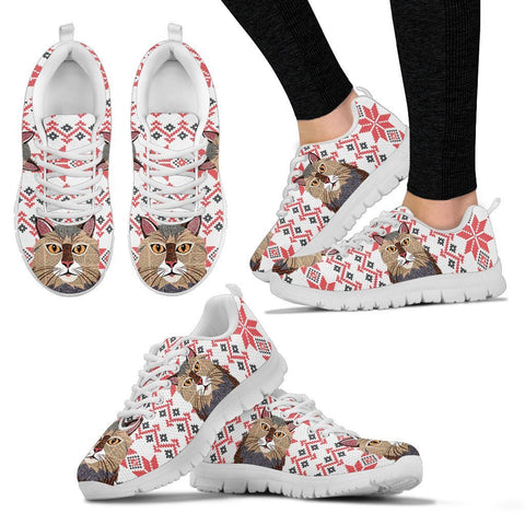 Maine coon Cat Christmas Print Running Shoes For Women-Free Shipping