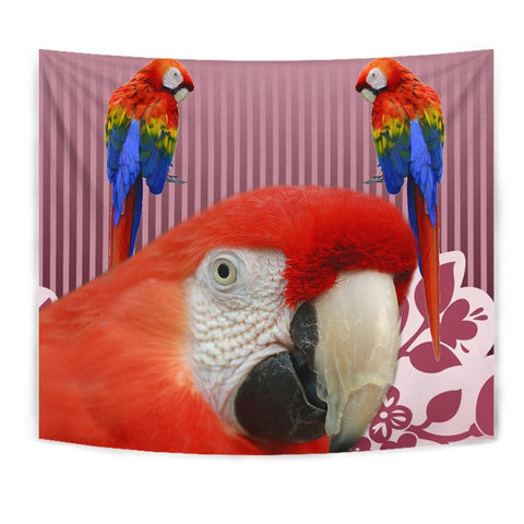 Scarlet Macaw Parrot Print Tapestry-Free Shipping