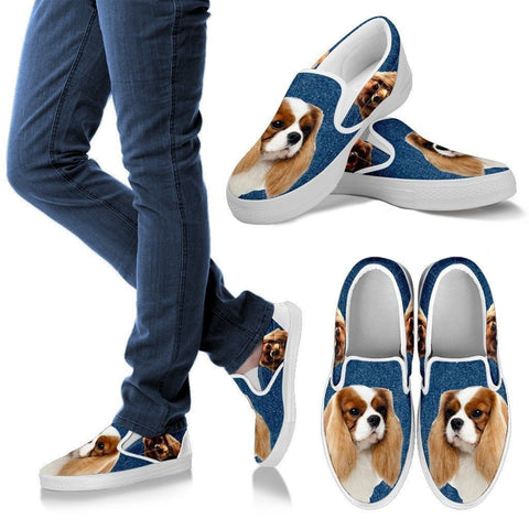 Cavalier King Charles Spaniel Dog Print Slip Ons For Women-Express Shipping