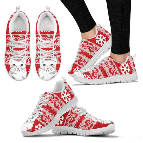 Turkish Angora Cat Print Christmas Running Shoes For Women-Free Shipping