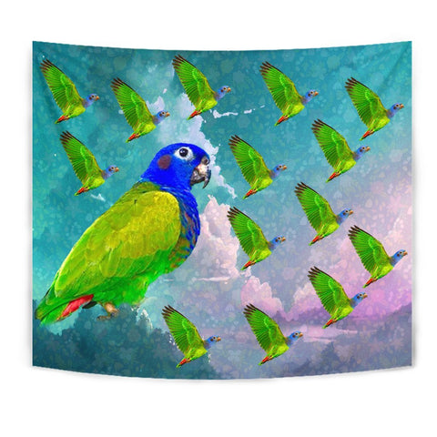 Blue Headed Parrot Print Tapestry-Free Shipping